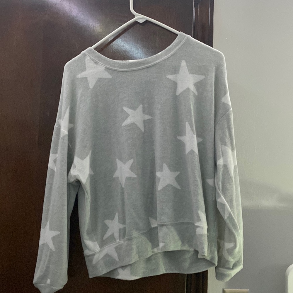 Gray soft star long sleeved